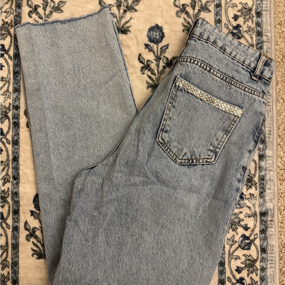 Light Blue Jeans with Rhinestone Pocket 0 (34)